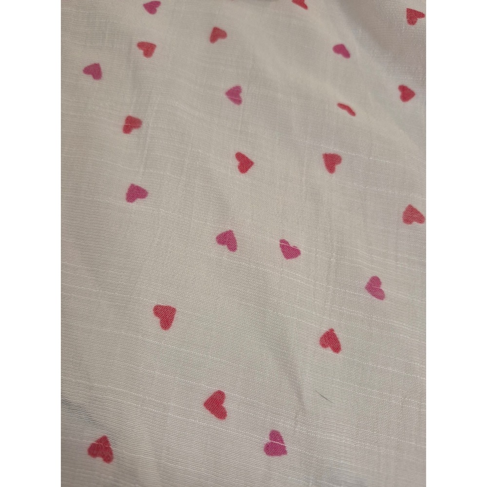 Zac & Rachel Womens XL White Pink Heart Print Button Down Sleeveless Blouse Top - Picture 2 of 6